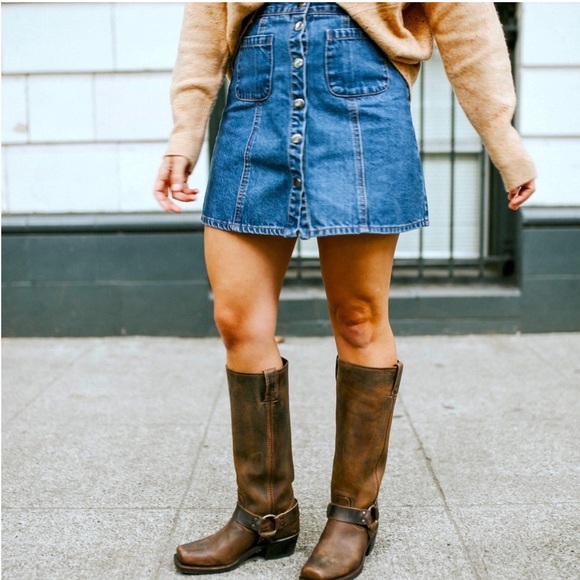 Nearly New! FRYE harness 15R boots pull on cowboy brown 10 tall 15 R knee high - Picture 1 of 14